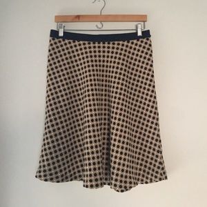 Ann Taylor Tan Navy Dot Skirt